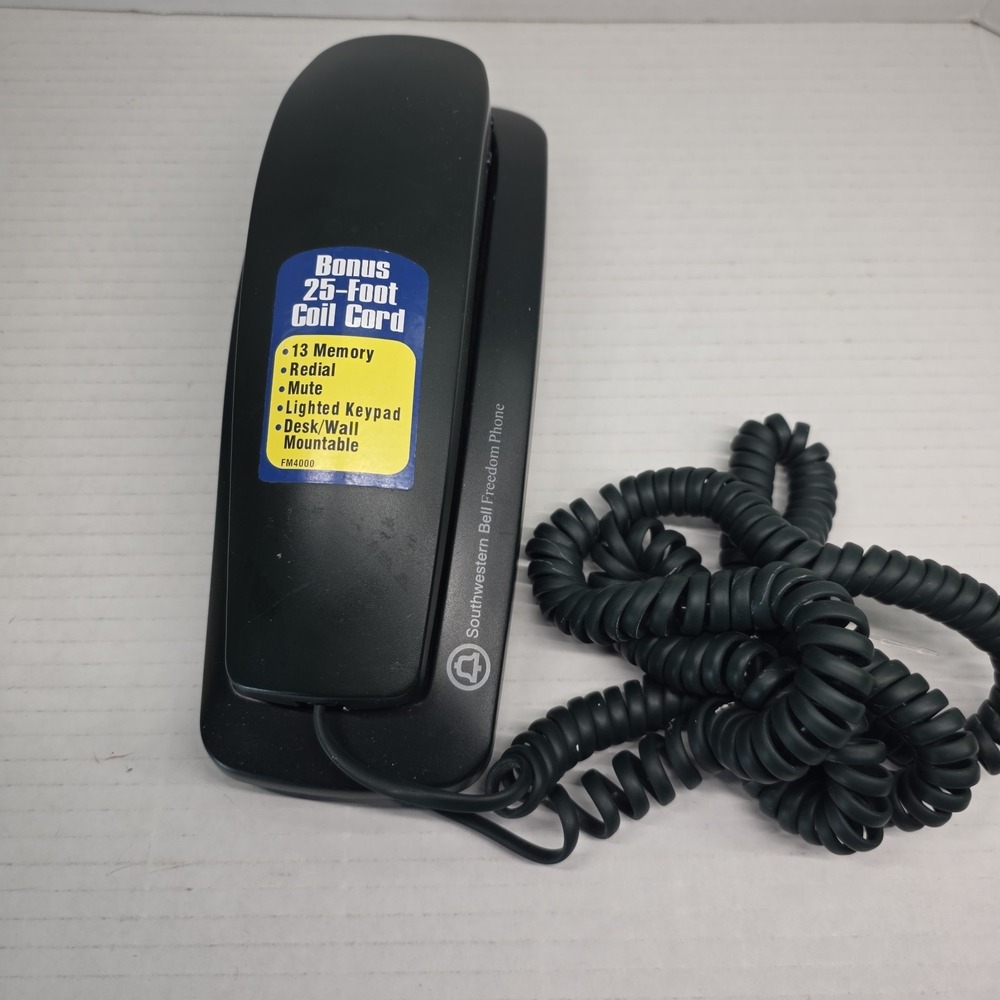 VTG Southwestern Bell FM4000 FG Green Corded Wall Desk Phone Coil Cord UNTESTED